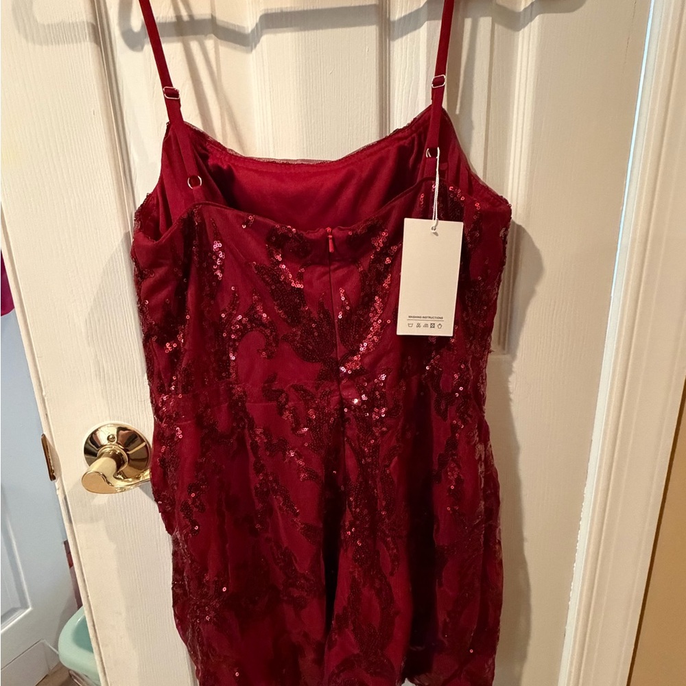 Elegant Red Sequin Dress